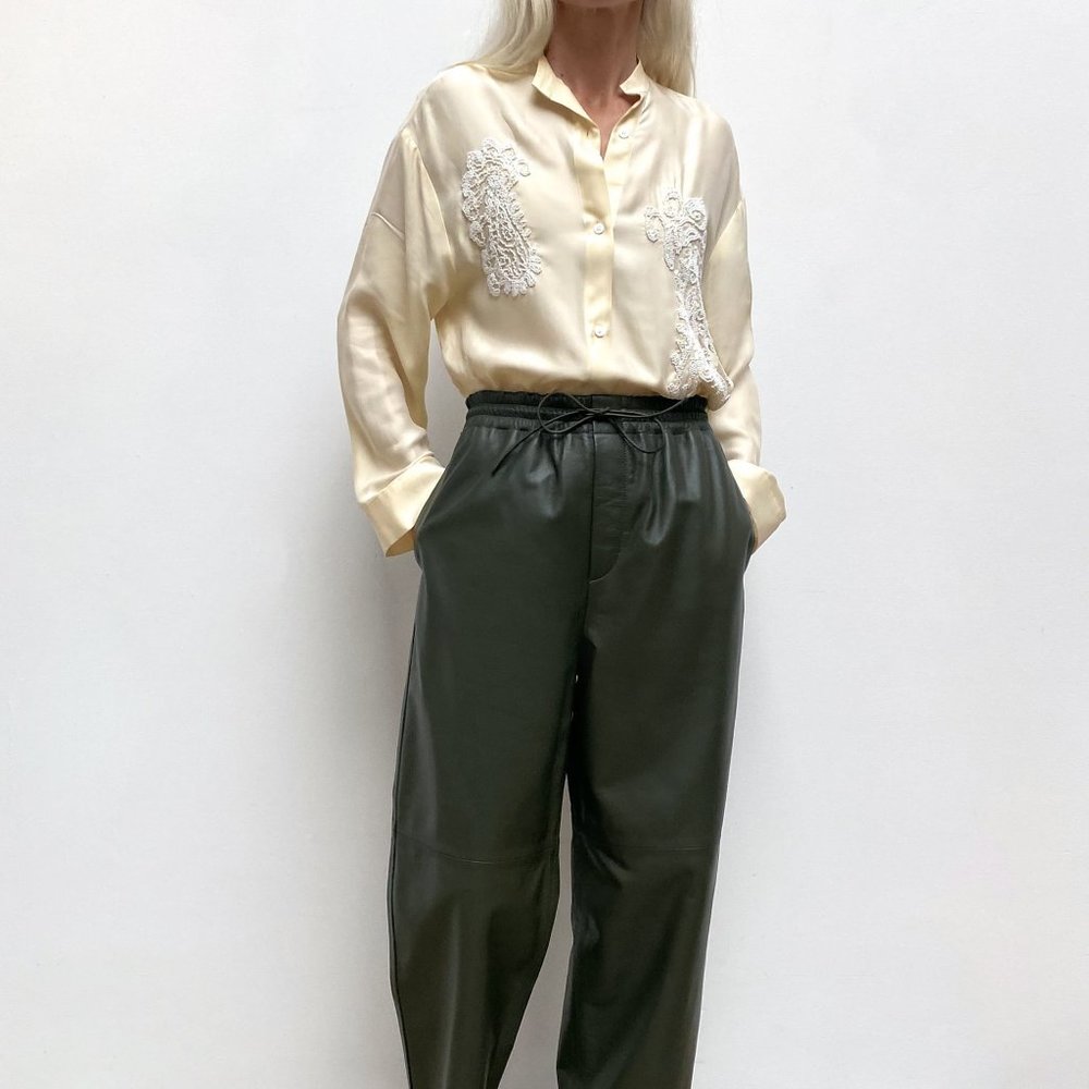 NWT ZARA CUPRO ASYMMETRIC BLOUSE SATIN EFFECT